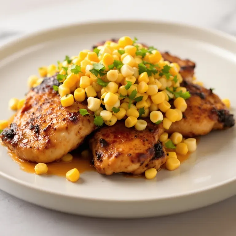Chili-rub chicken thighs & corn