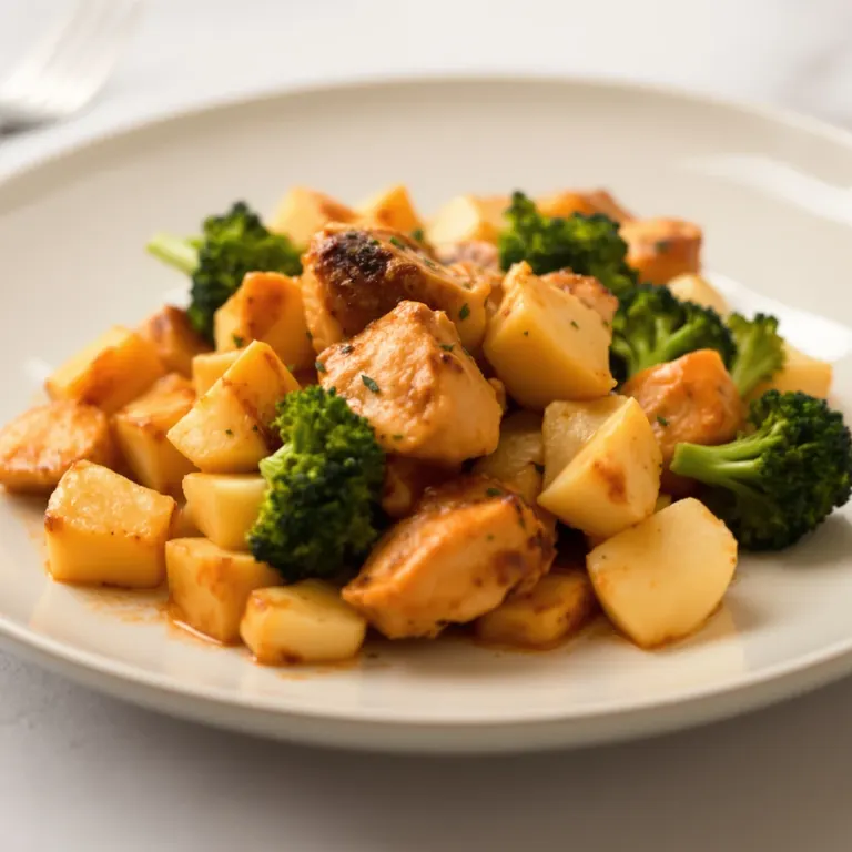 Sat: Paprika chicken, broccoli & roast potatoes