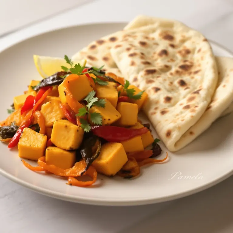 Paneer tikka, peppers & naan