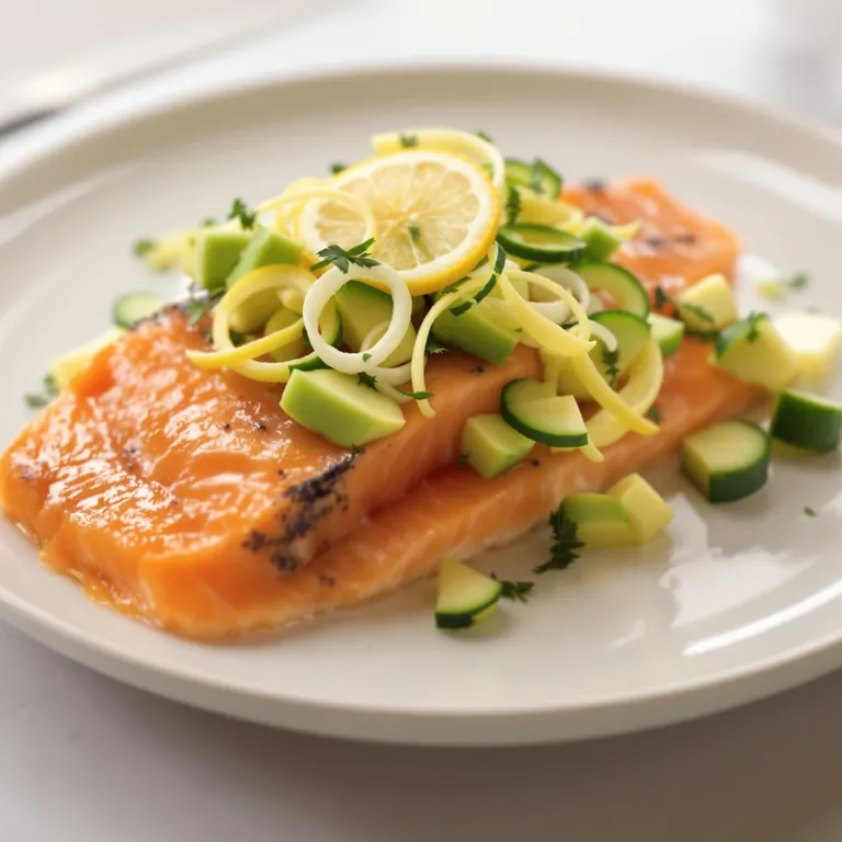 Salmon with avocado & cucumber