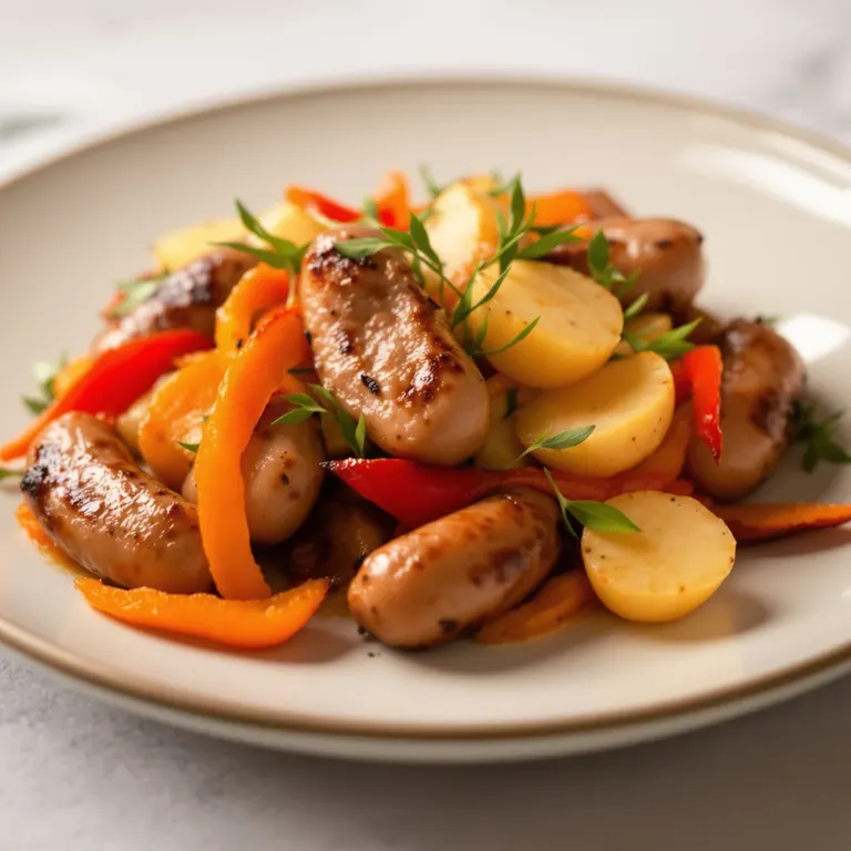 Sausage, peppers & baby potatoes