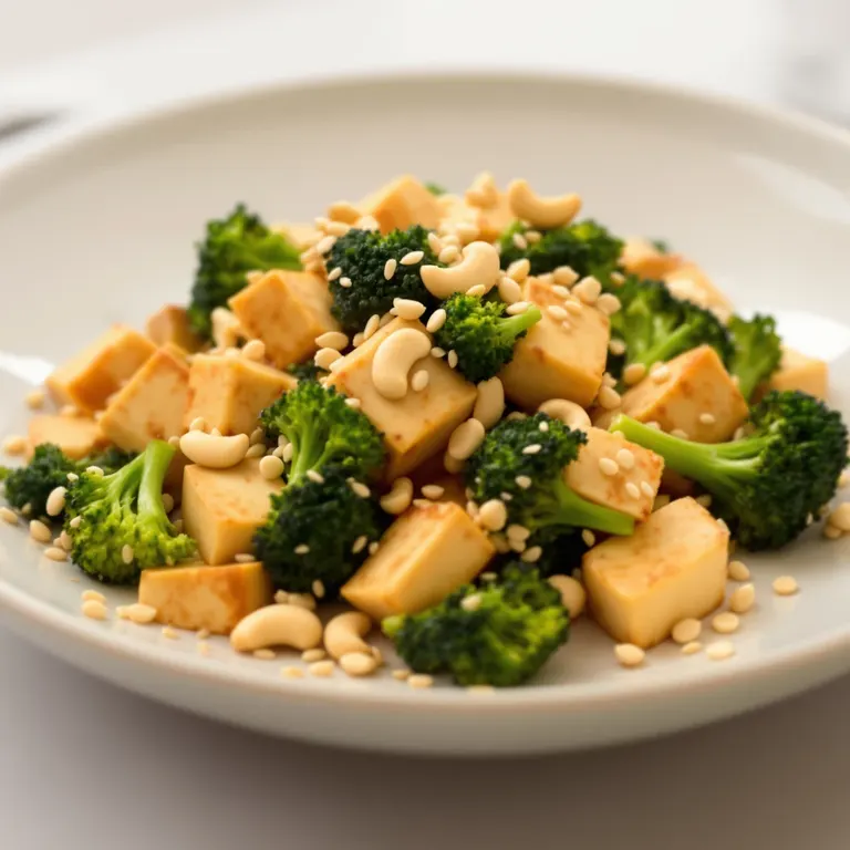 Sesame tofu, broccoli & cashews