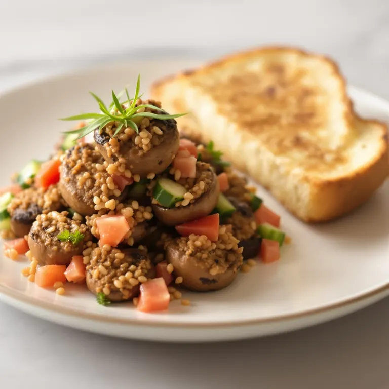 Sun: Herb-stuffed mushrooms with tomato salad