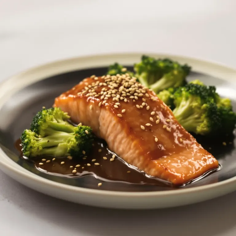Honey-soy salmon, broccoli & sesame