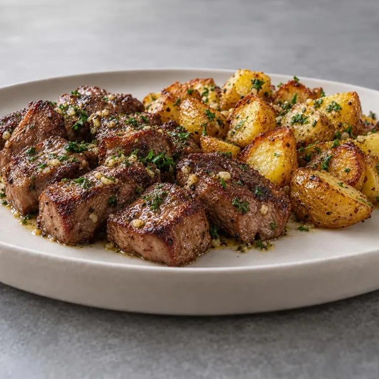 Air Fryer Garlic Steak Bites