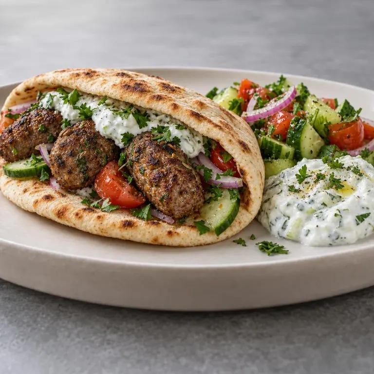 Air Fryer Lamb Kofta with Pita