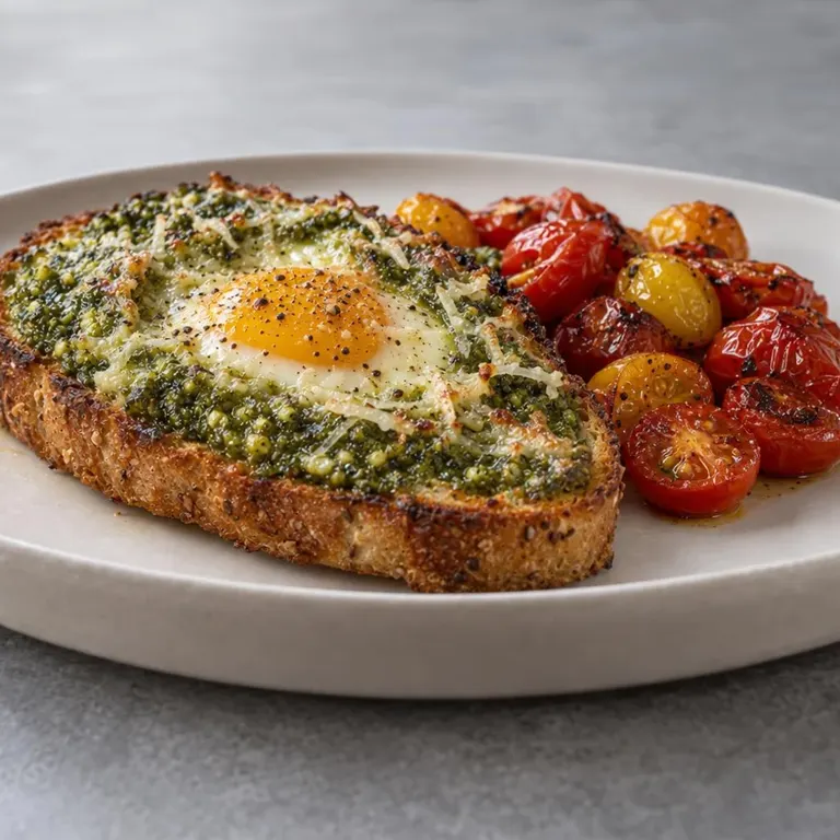 Air Fryer Pesto Egg Toast
