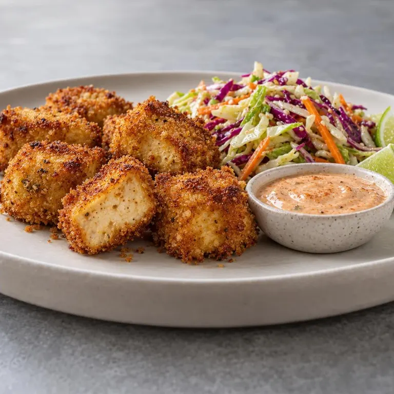 Air Fryer Tofu Nuggets & Slaw