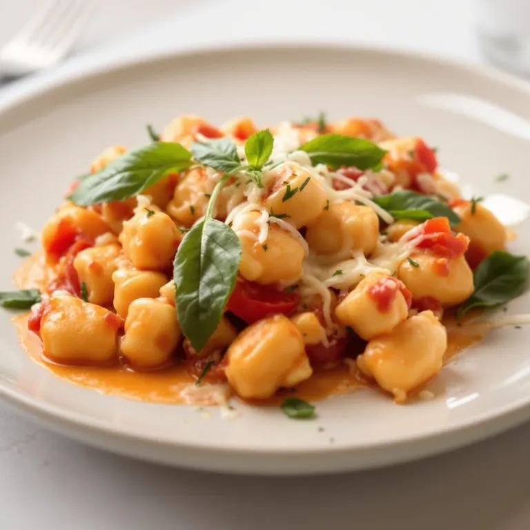 Baked tomato & mozzarella gnocchi