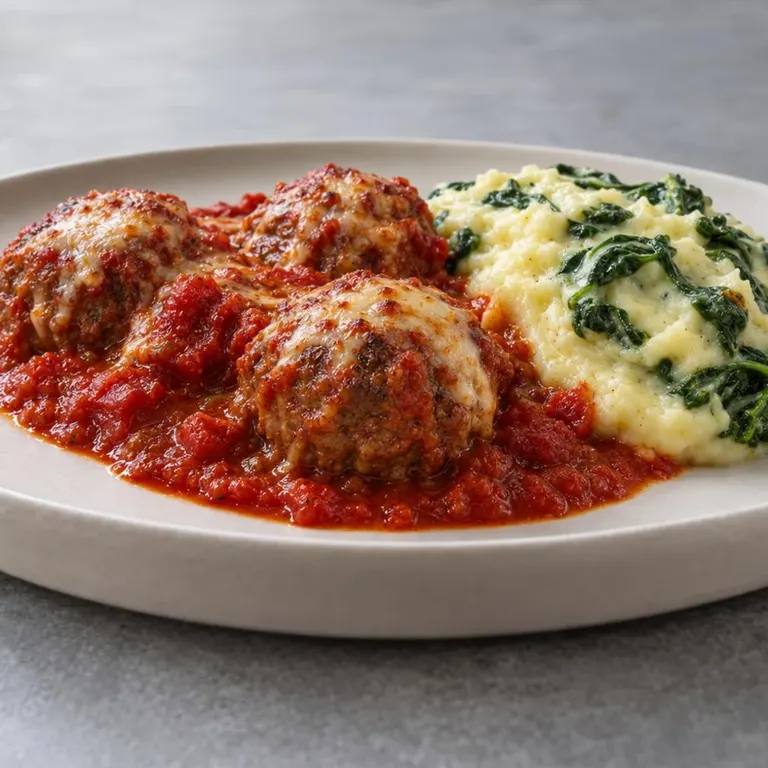 Baked Meatballs with Creamy Mash