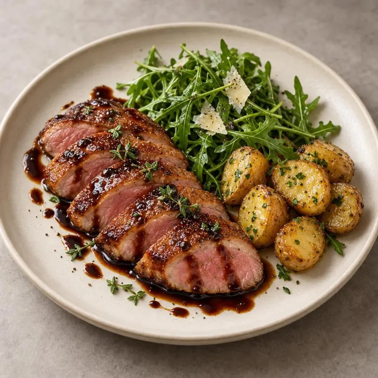 Balsamic roast duck with baby potatoes