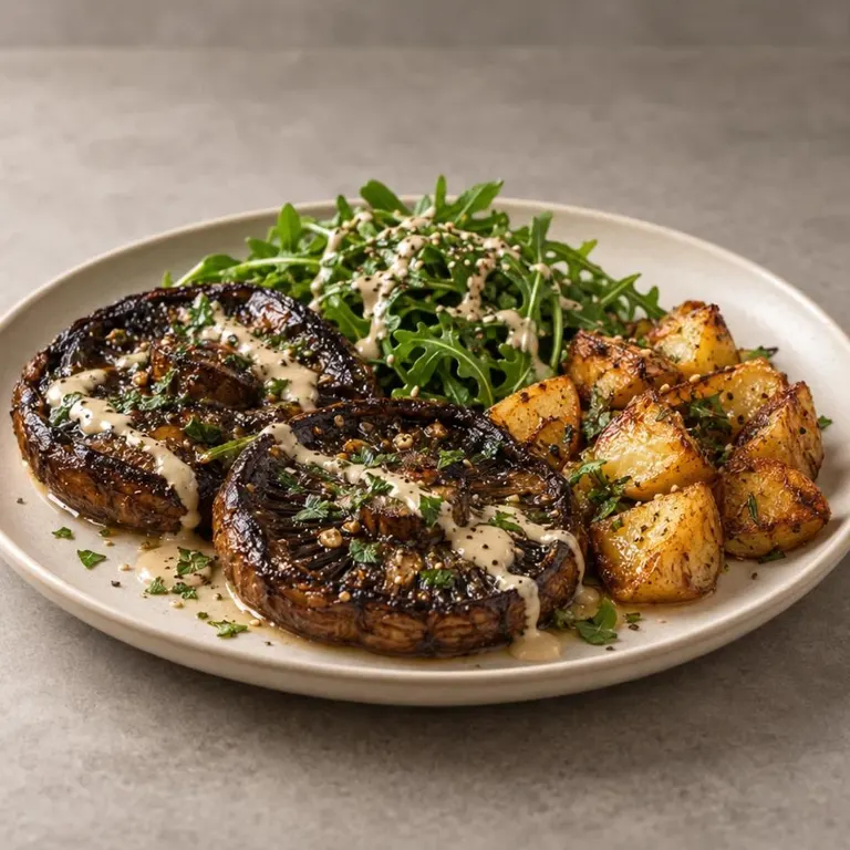 Balsamic portobello & roast potatoes
