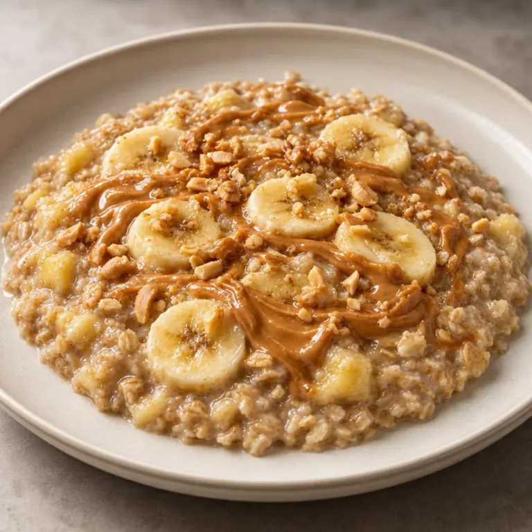 Banana Peanut Microwave Oatmeal