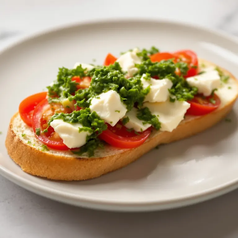 Basil pesto mozzarella bread
