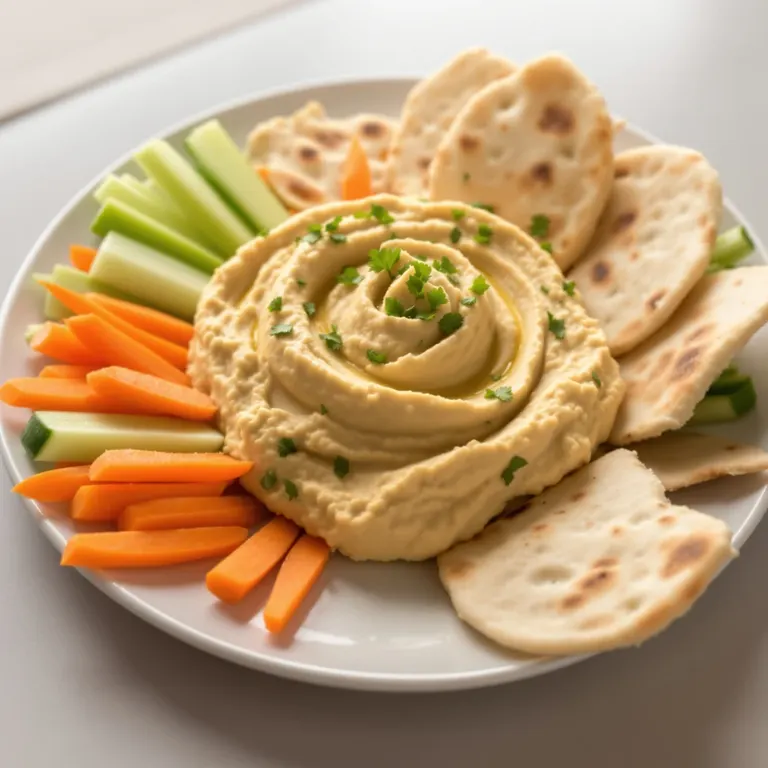 Batch hummus crudités pita