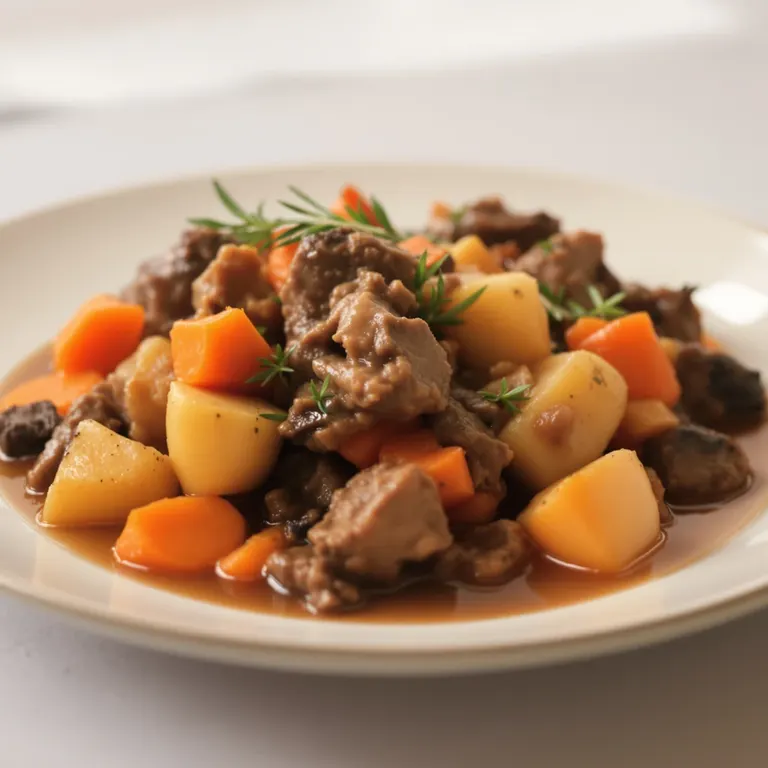 Slow-cooked beef & root vegetable stew