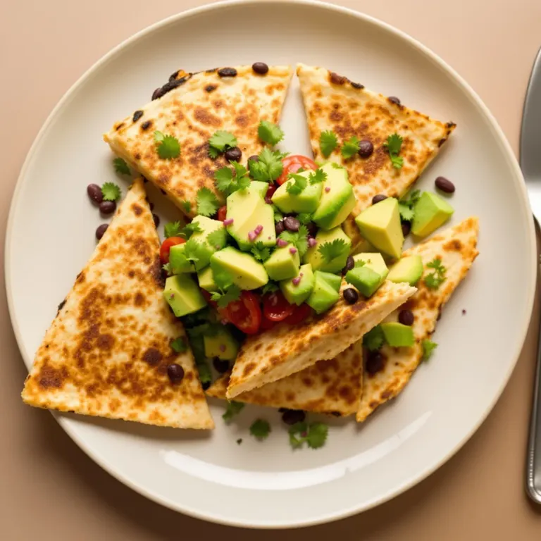 Black bean avocado skillet quesadilla