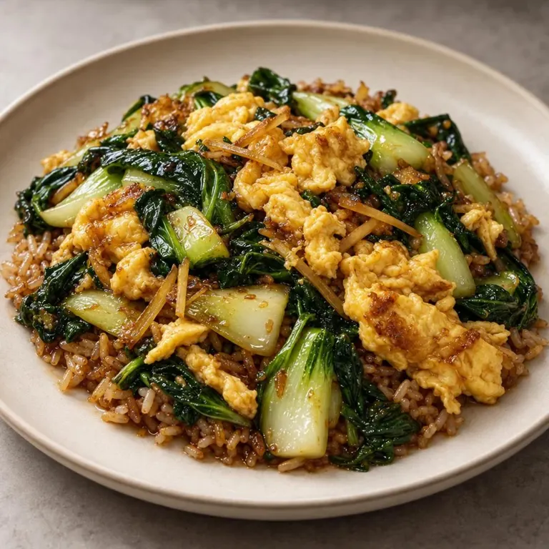 Bok Choy & Ginger Egg Scramble with Rice