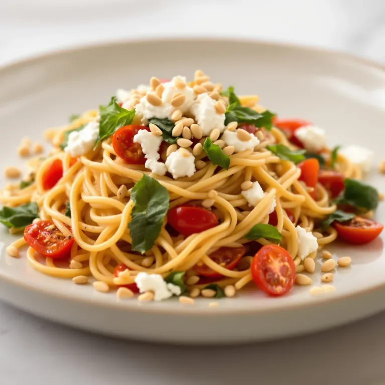 Burrata, roasted tomato & basil pasta