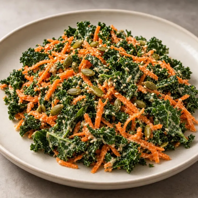 Carrot & Kale Salad with Lemon Tahini