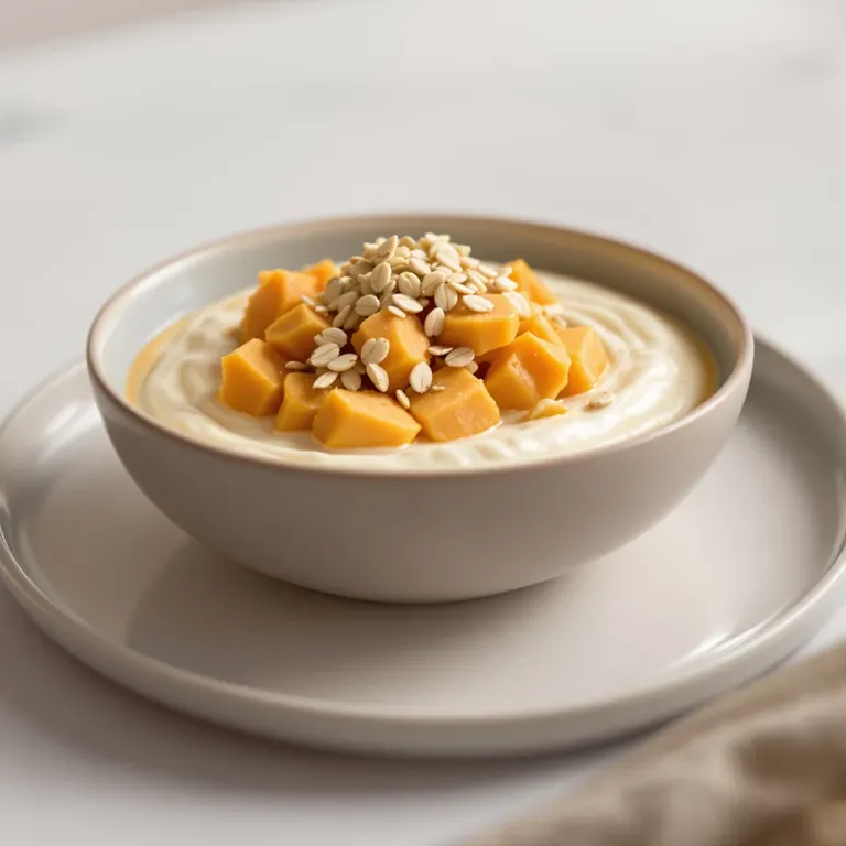 Carrot ginger yogurt oat bowl