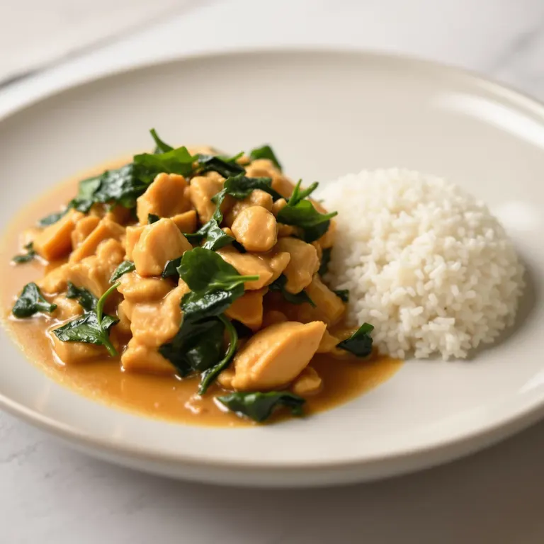 Coconut chicken curry with rice