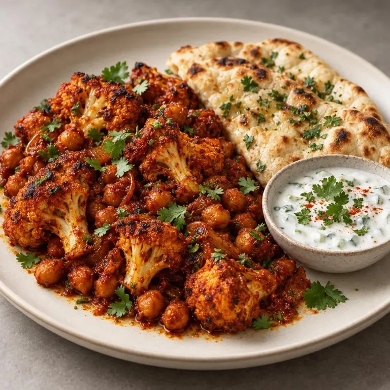 Cauliflower Chickpea Tikka Plate