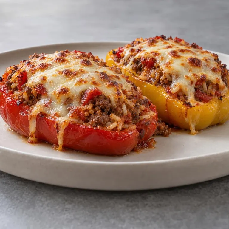 Cheesy Beef Stuffed Peppers