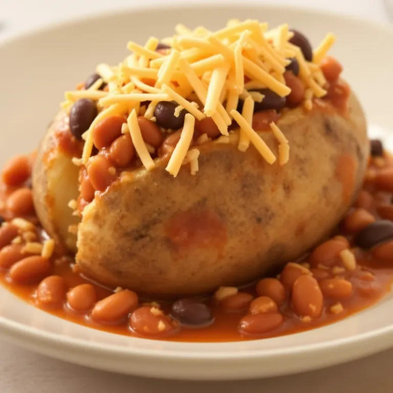 Cheese & bean baked potato