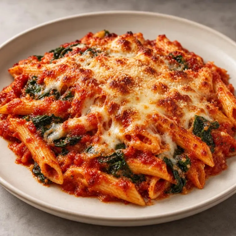 Cheesy Spinach Pasta Bake