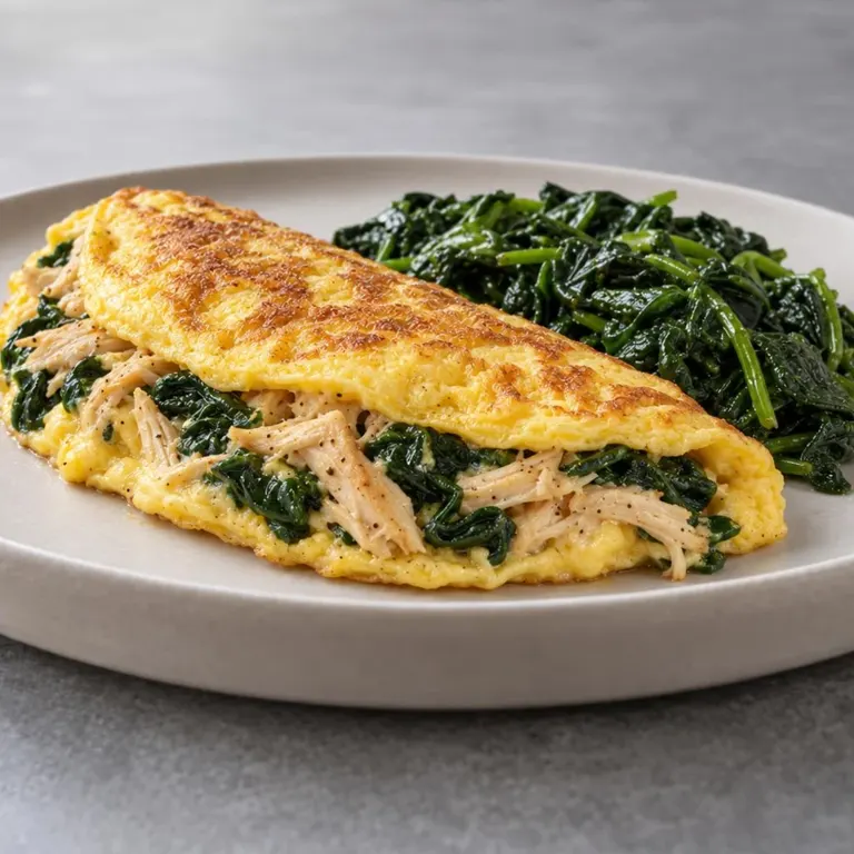 Chicken & Spinach Omelet