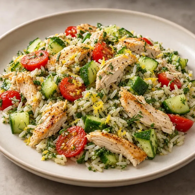 Chicken, Cucumber & Herb Rice Salad