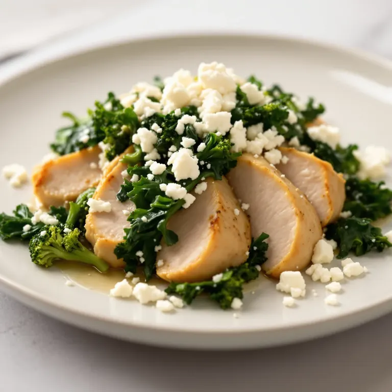 Chicken with garlicky greens & feta