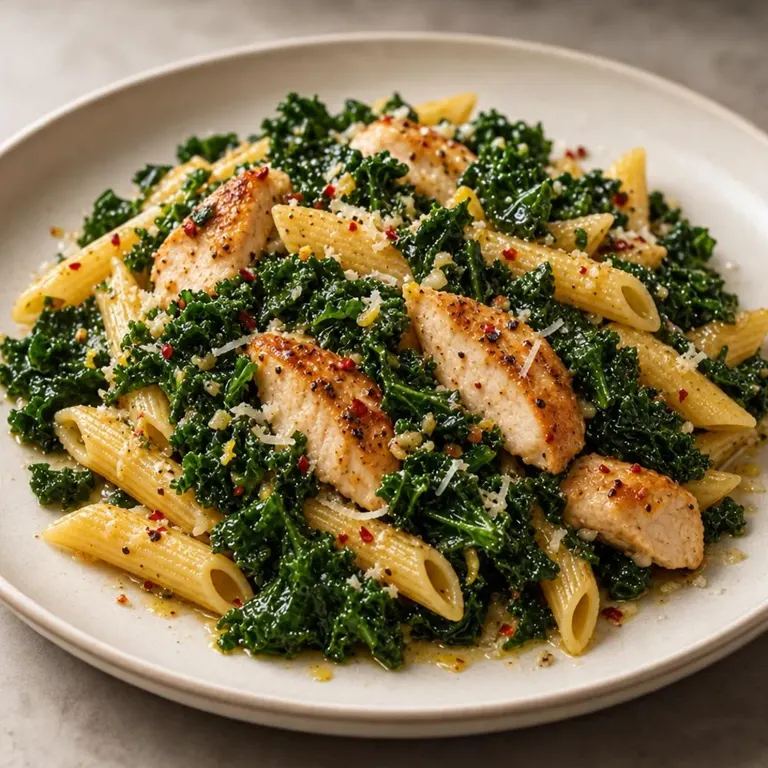 Sun: Chicken with kale and gluten-free pasta