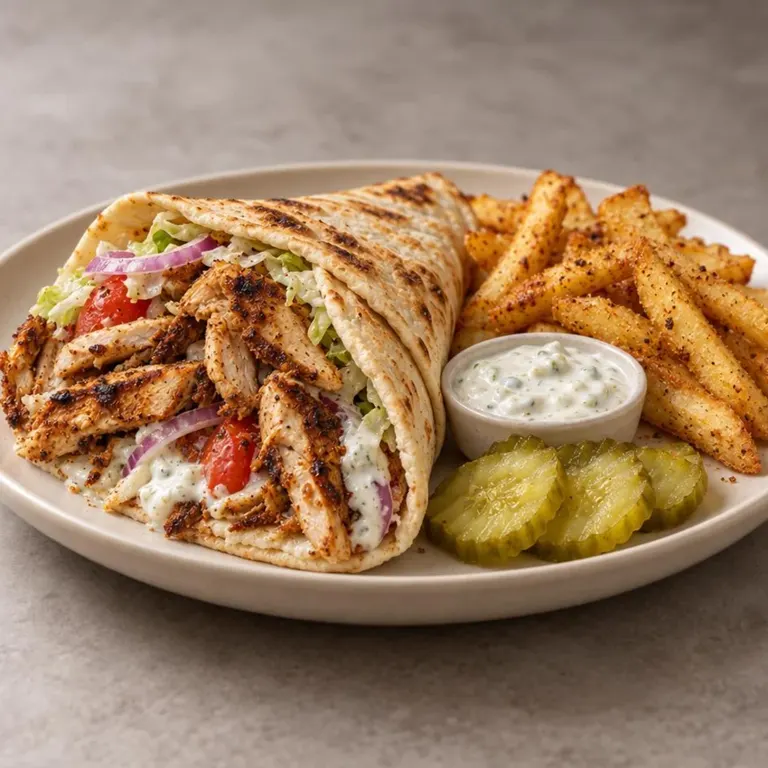 Chicken shawarma pita with yogurt