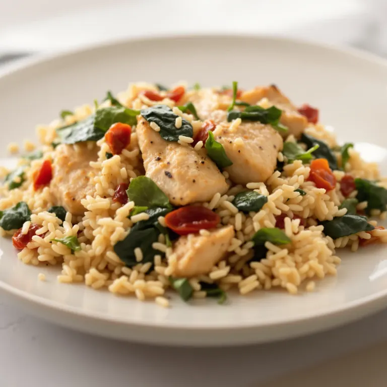 Chicken, sun-dried tomato & spinach rice