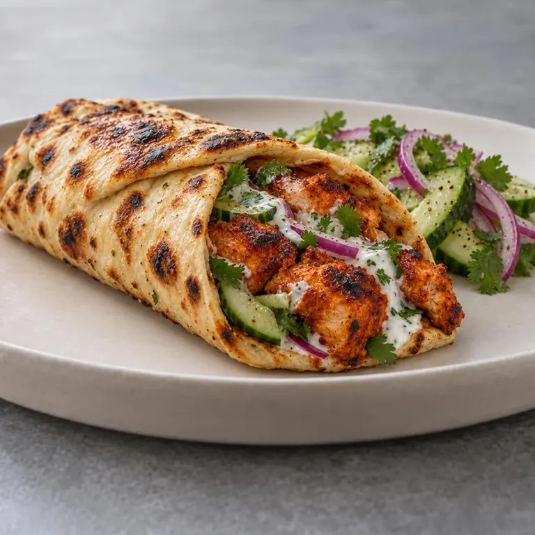 Chicken Tikka Naan Wrap