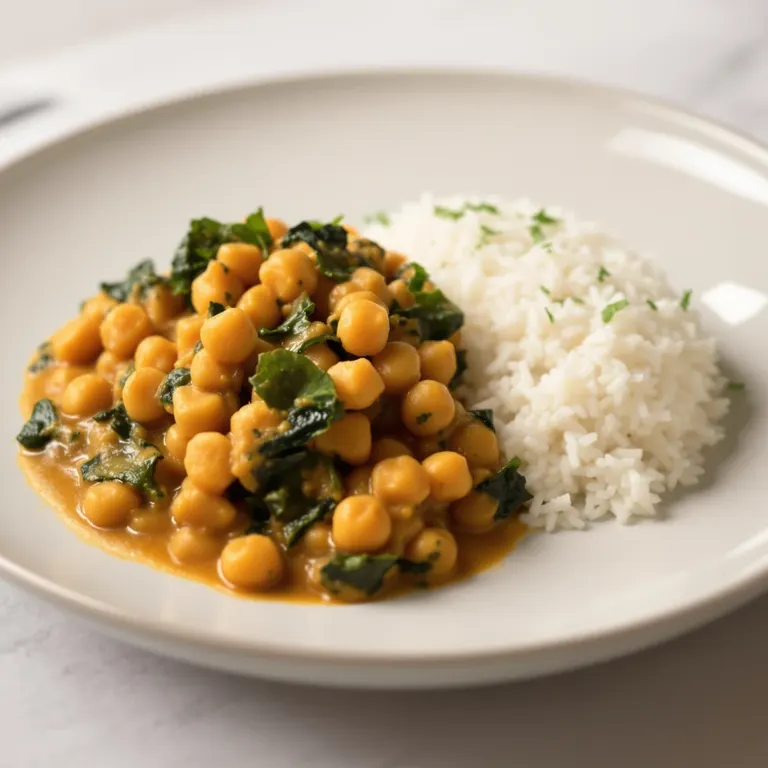 Chickpea & spinach coconut curry