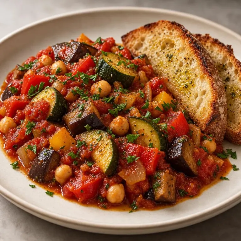 Sat: Chickpea ratatouille with bread