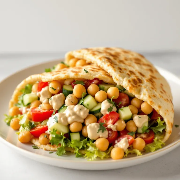 Chickpea shawarma pitas