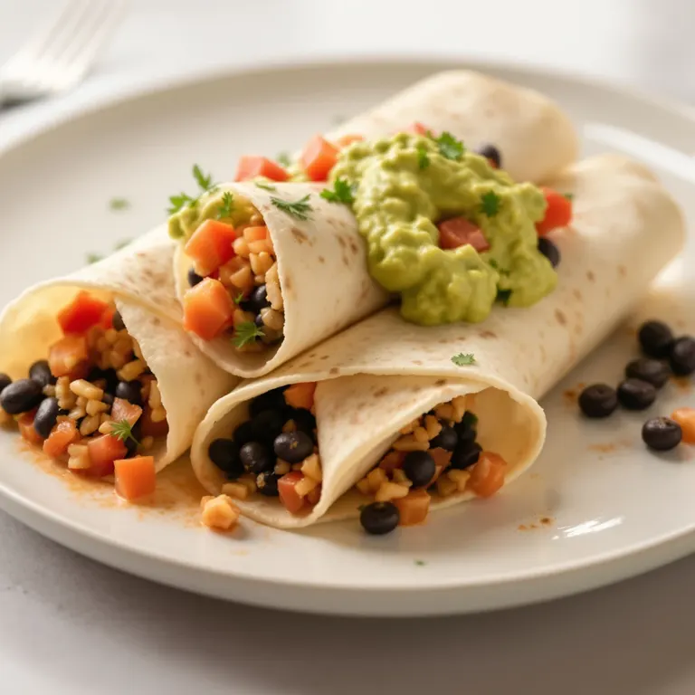 Chili avocado black bean wraps