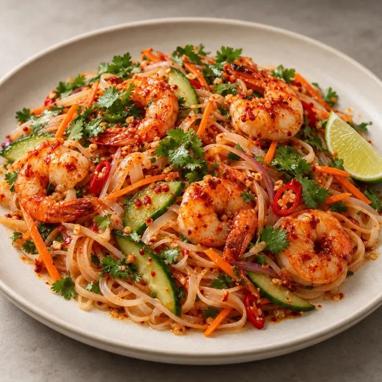 Chili Shrimp Rice Noodle Salad