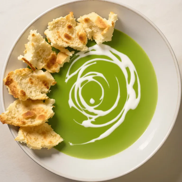 Chilled pea parsley soup