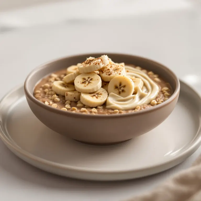 Cinnamon tahini banana oats
