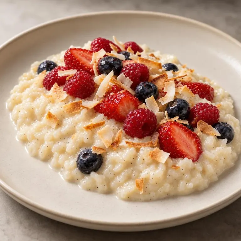Coconut Rice Pudding with Berries