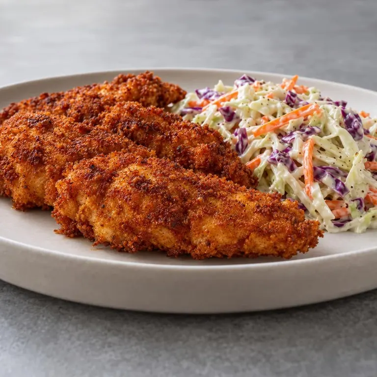 Crispy Chicken Tenders with Slaw