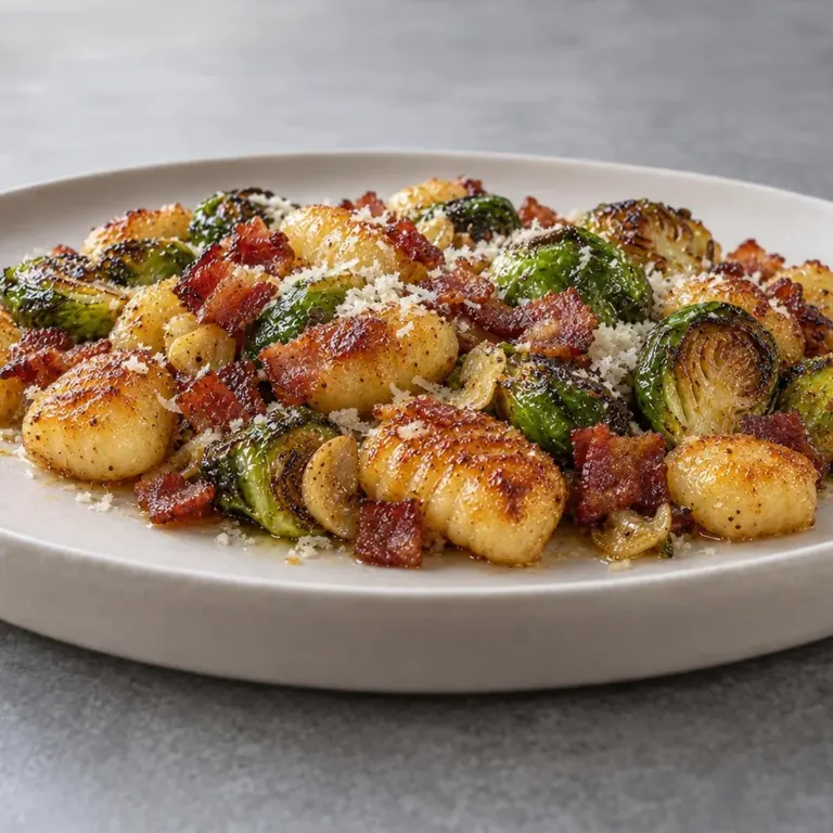 Crispy Gnocchi with Sprouts & Bacon