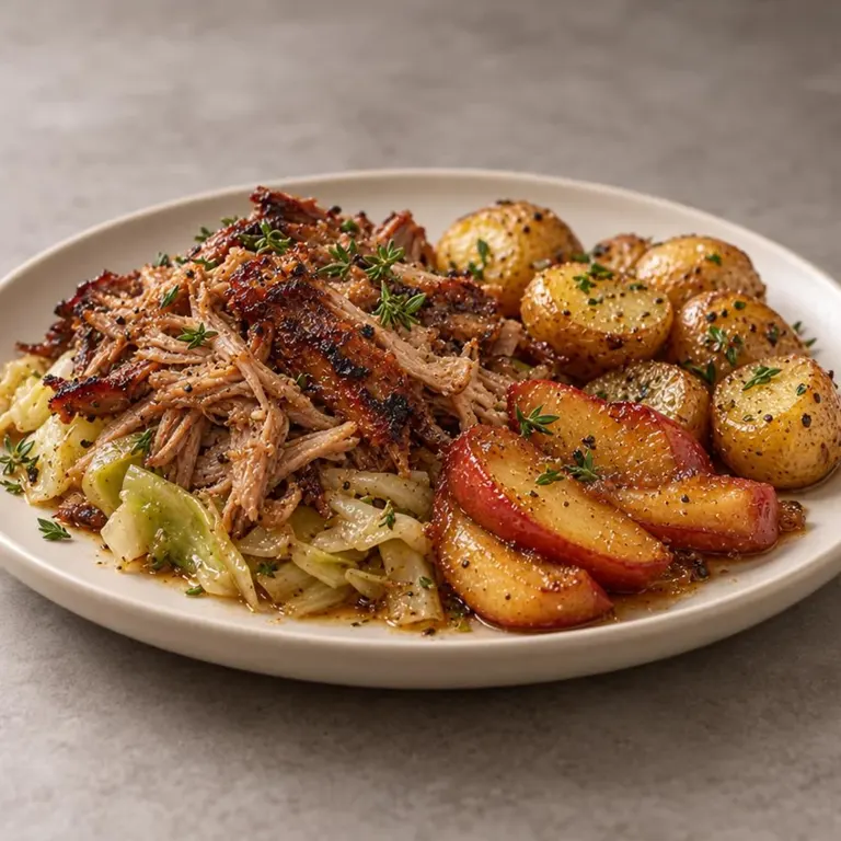 Apple cabbage pork shoulder
