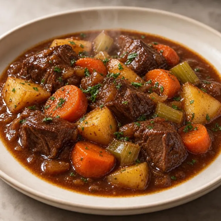 Carrot celery beef pot stew