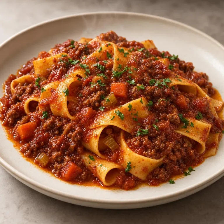 Slow beef ragu with pasta